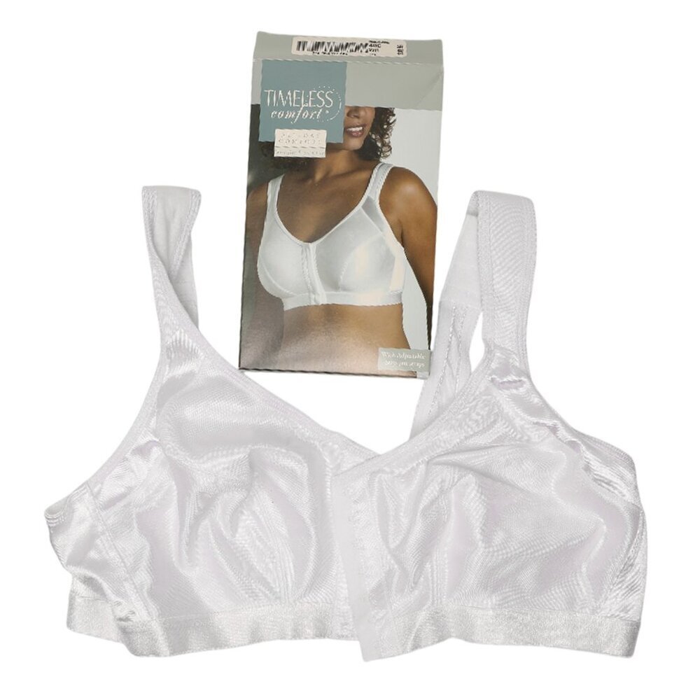 Sears Timeless Comfort Wireless Full Coverage Bra Front Close Wide Strap 40C